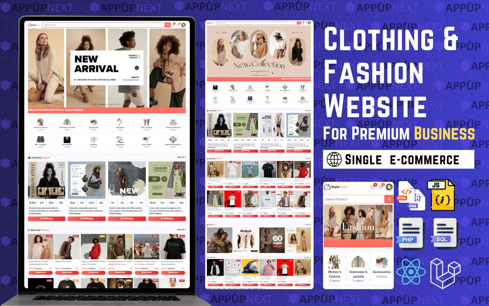 StyleVista: Fully Dynamic Clothing & Fashion Marketplace Built with React, PHP & Laravel